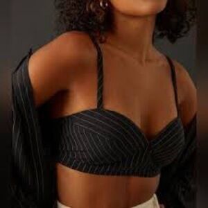 Favorite Daughter | The Ex-Boyfriend Bra Black Pinstripe | Size XS